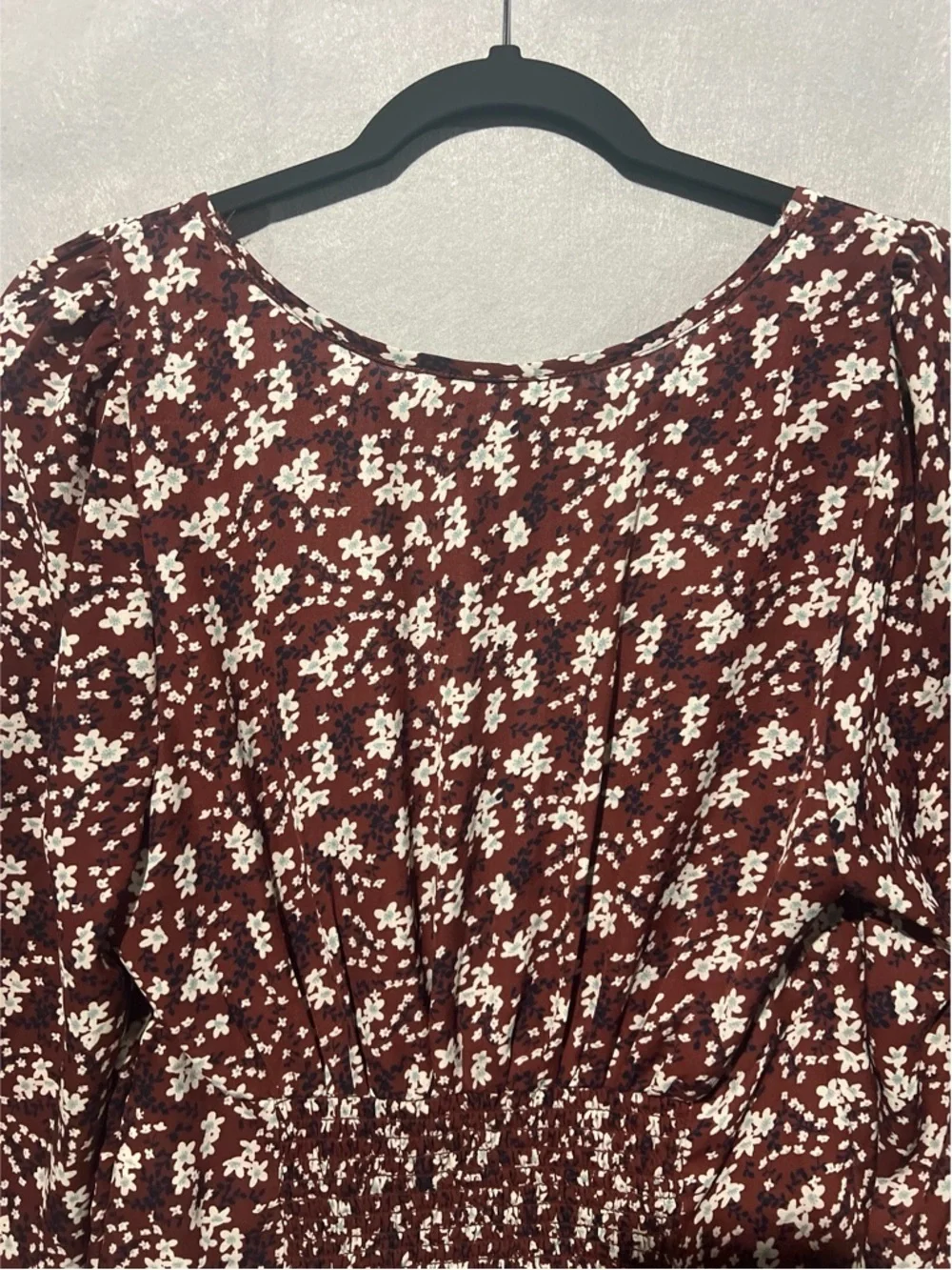 Abercrombie Top Women’s M Burgundy Sweetheart Button Front Long Sleeve Boho